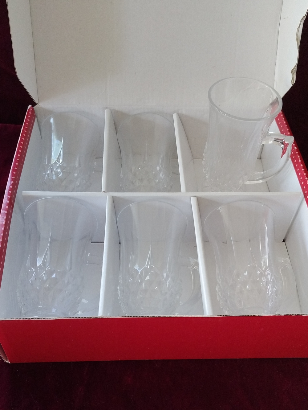 DIAMANT Europe Ware 6-PC SET Clear Cut Glass